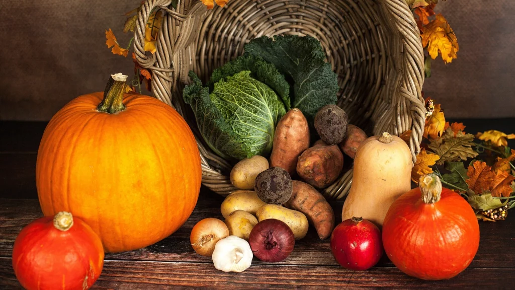 livraison plateau repas reims, fruits et légumes d'automne